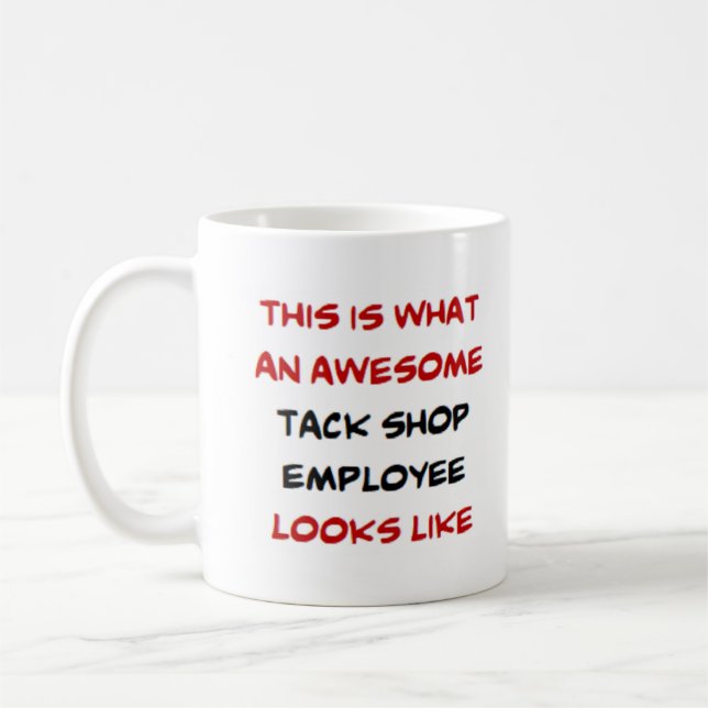 Mug employé de magasin de tack, génial (Gauche)