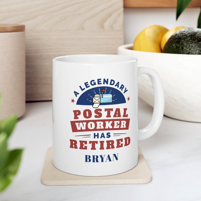 Mug Employé de poste retraité Mailman Gardien de retra (Retired Postal Worker Mailman Retirement Keepsake Coffee Mug)
