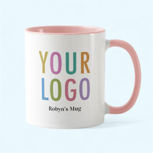 Mug Employé Deux Tons Rose Logo d'Entreprise Perso