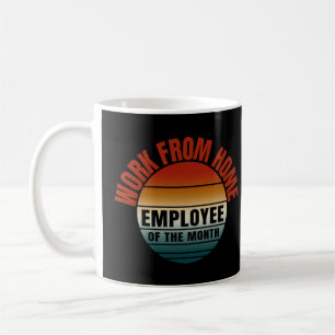 Mug employé du mois travaillant à domicile