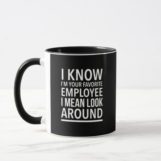 Mug Employé favori travail amusant et les citations d' (Gauche)