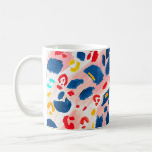 Mug Empreinte de léopard : aquarelle peinte à la main.