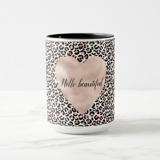 Mug Empreinte de léopard blanc noir rose      (Centre)