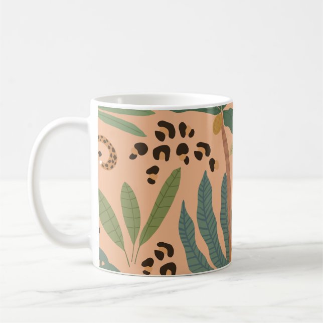 Mug Empreinte de léopard de la jungle : motif sans cou (Gauche)