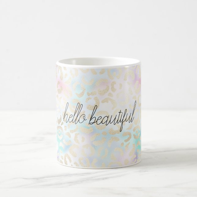 Mug Empreinte de léopard d'or à la menthe rose Aqua    (Centre)