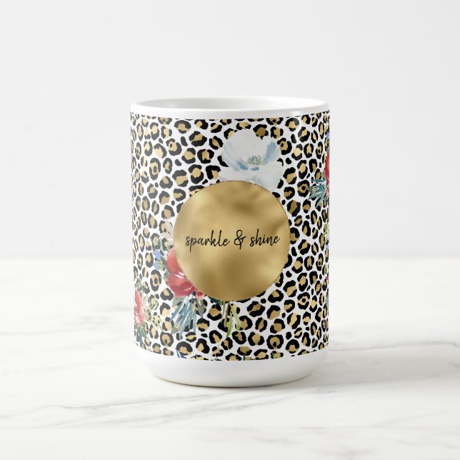 Mug Empreinte de léopard d'or Floral soumission person (Centre)