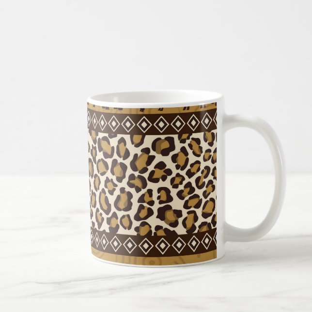 Mug Empreinte de léopard et animaux africains (Droite)