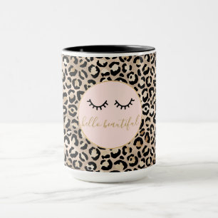 Mug Empreinte de léopard Gold Glam des Eyelashes noirs