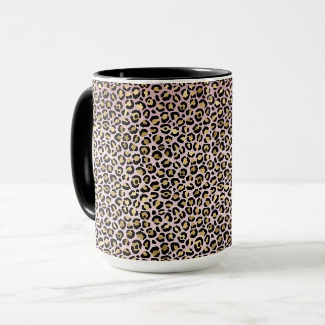 Mug Empreinte de léopard noir rose Ombre Gold     (Devant gauche)