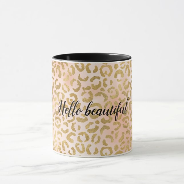 Mug Empreinte de léopard or rose pâle       (Centre)