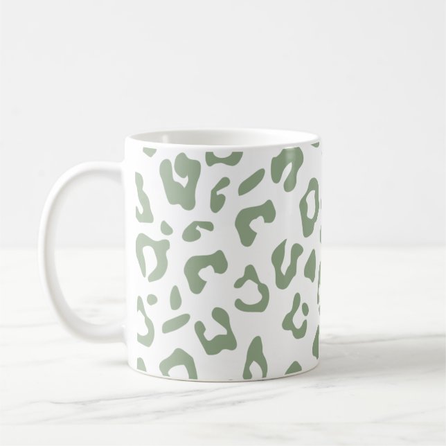 Mug empreinte de léopard Sage Green Poster de animal (Gauche)