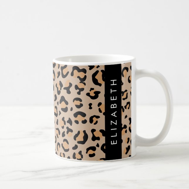 Mug Empreinte de léopard, Spots, Leopard Brown, Votre  (Droite)