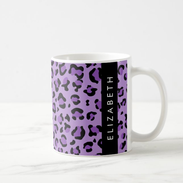 Mug Empreinte de léopard, Spots, Leopard Violet, Votre (Droite)