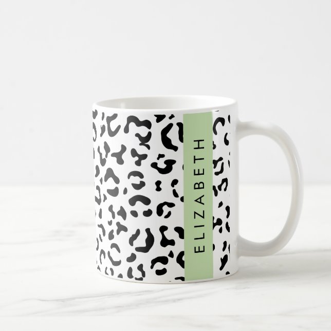 Mug Empreinte de léopard, Spots, Noir Et Blanc, Votre  (Droite)