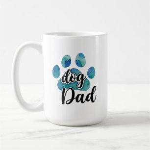 Mug Empreinte de patte à l'aquarelle Papa Chien Amateu