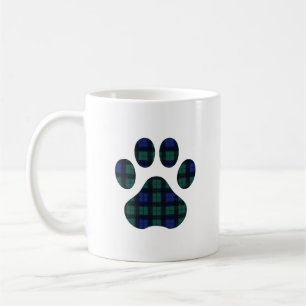 Mug Empreinte de patte de chien bleu et vert Tarta