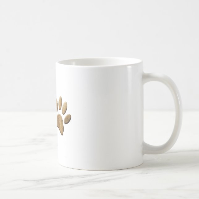 Mug Empreinte de patte de chien de bois (Droite)