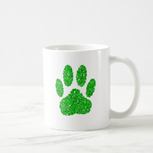 Mug Empreinte de patte de chien de feuillage vert