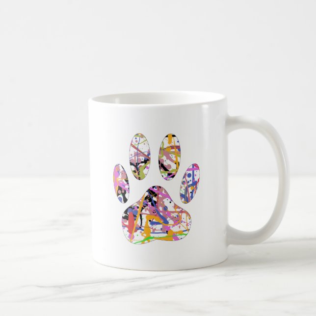 Mug Empreinte de patte de chien de peinture (Droite)