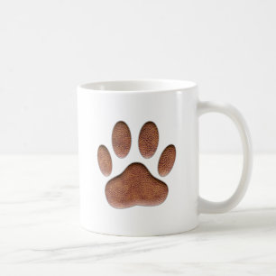 Mug Empreinte de patte de chien de Texture en cuir