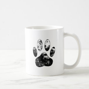 Mug Empreinte de patte de chien gris noir et blanc