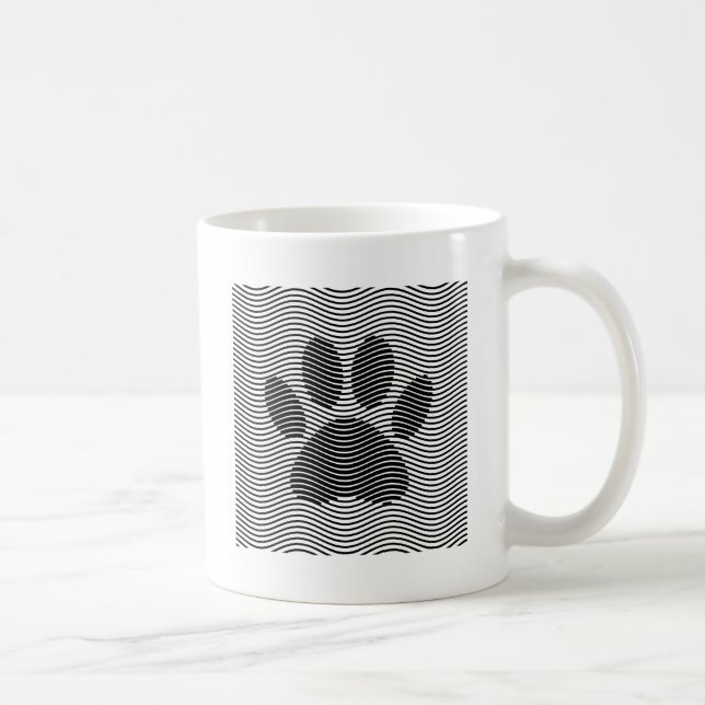 Mug Empreinte de patte De Chien Sur Les Vagues Noires  (Droite)