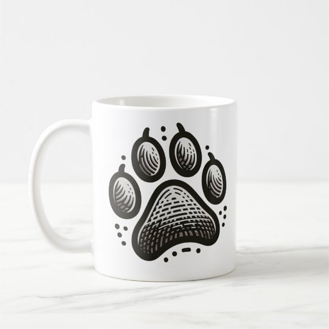 Mug Empreinte de patte moderne - Cadeau Amoureux d (Gauche)