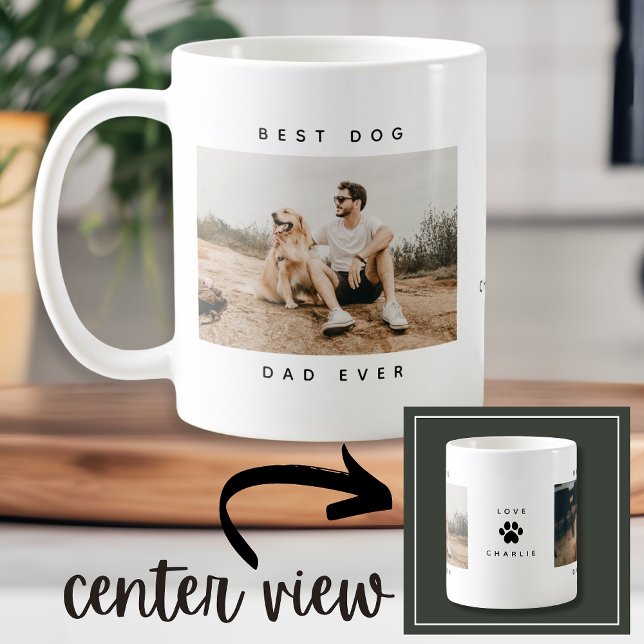 Mug Empreinte de patte photo moderne Meilleur Chien Pa (Créateur téléchargé)