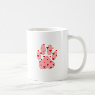Mug Empreinte de patte rose aux coeurs