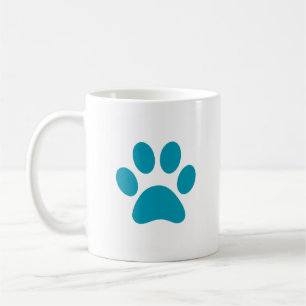 Mug "Empreinte de patte turquoise"