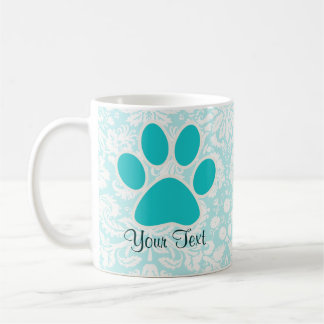 Mug Empreinte de patte turquoise
