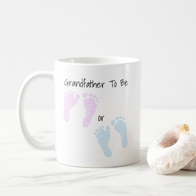 Mug Empreintes Bébé Grand-Père À Être Faire-part (Avec donut)