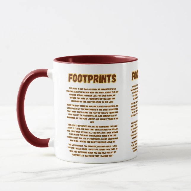 Mug Empreintes Dans La Prière Du Sable Deux Tons (Gauche)