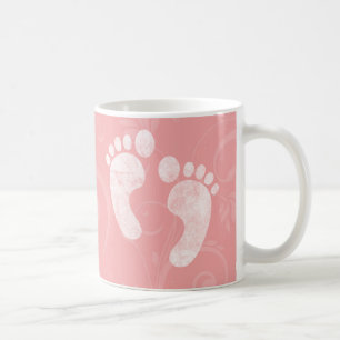 Mug Empreintes de pas roses/blanches de bébé