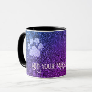 Mug Empreintes de patte de chien Peinture sur asphalte
