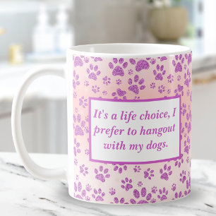 Mug Empreintes de patte scintillantes violettes amusan