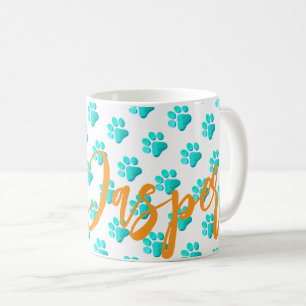 Mug Empreintes de pattes Aqua Pet NAME Orange Chat Chi