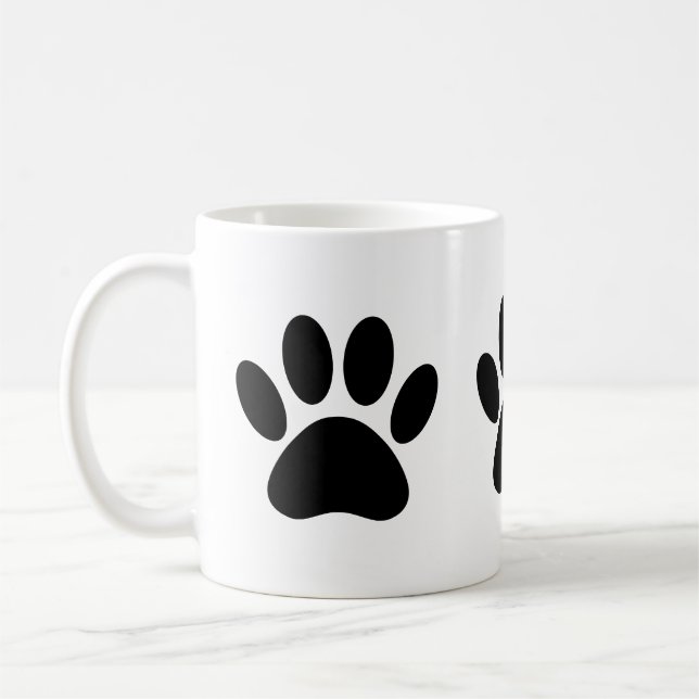 Mug Empreintes de pattes de chiens en noir (Gauche)