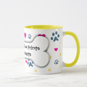 Mug Empreintes de pattes de congé d'animaux familiers
