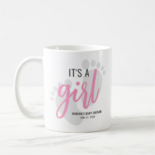 Mug Empreintes roses mignonnes C’est un Baby shower fé