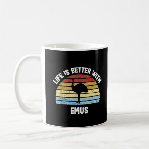 Mug Ému avec texte allemand Das Leben ist besser 