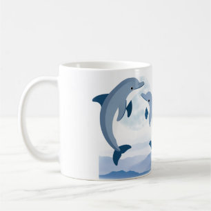 Mug en aquarelle dauphin mignon   Céramique d'anim