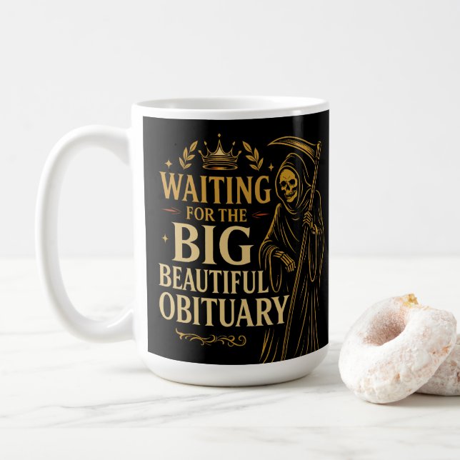 Mug En attendant la Grande Belle Nécrologie, Halloween (Avec donut)