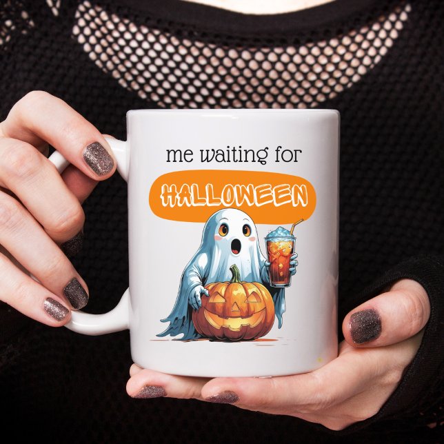 Mug En attendant le café fantôme d'Halloween (Créateur téléchargé)