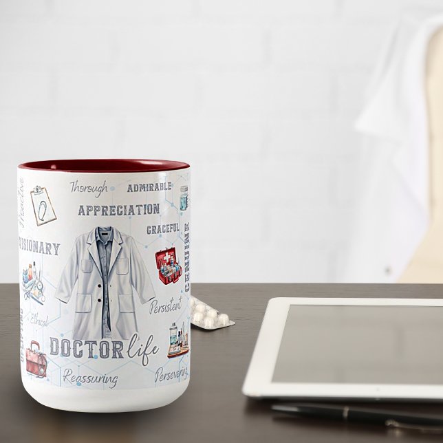 Mug en céramique bicolore Doctor Life (Créateur téléchargé)