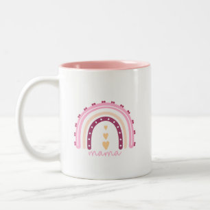 Mug en céramique colorée avec arc-en-ciel bohème
