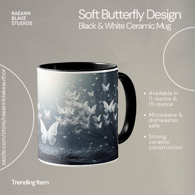 Mug en céramique design papillon doux (Créateur téléchargé)