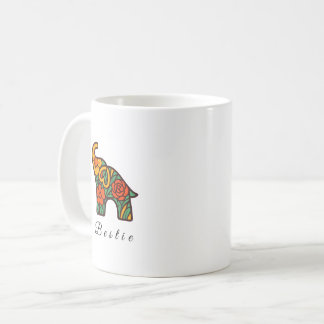 Mug en céramique florale éléphante, Cadeaux d'amit
