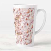 Mug en céramique grande taille pour latte avec cœu