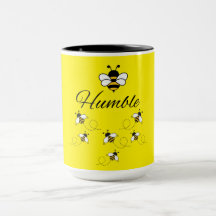 MUG EN CÉRAMIQUE JAUNE BLANC 425 G BEE HUMBLE